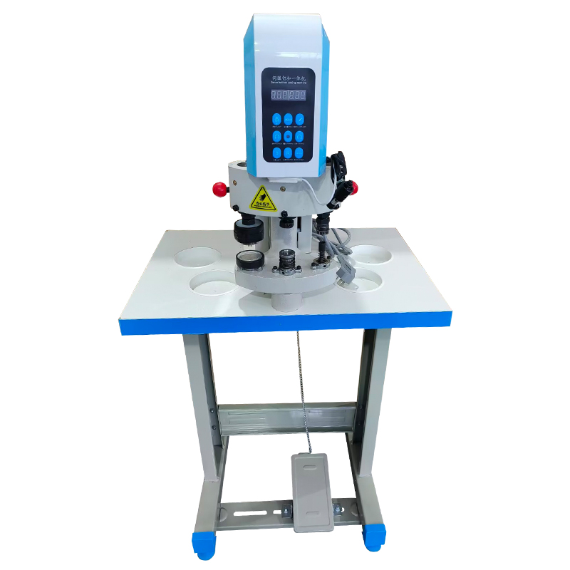 Fully automatic three-head button machine